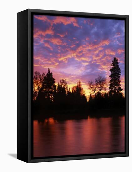 Deschutes River at sunrise, Bend, Oregon, USA-Charles Gurche-Framed Premier Image Canvas