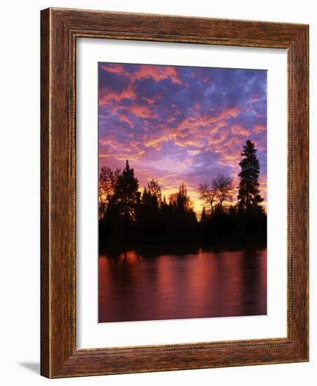 Deschutes River at sunrise, Bend, Oregon, USA-Charles Gurche-Framed Photographic Print