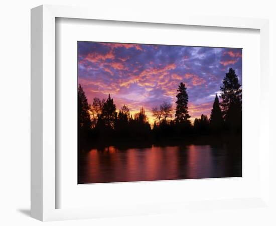 Deschutes River at sunrise, Bend, Oregon, USA-Charles Gurche-Framed Photographic Print