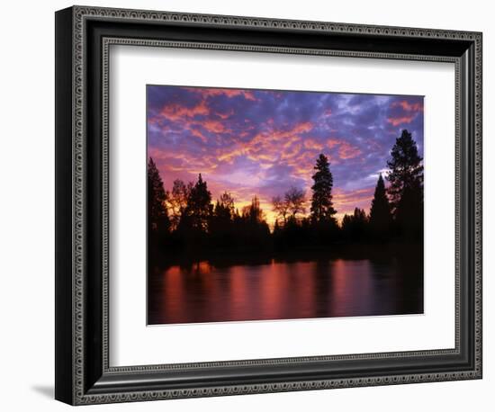 Deschutes River at sunrise, Bend, Oregon, USA-Charles Gurche-Framed Photographic Print