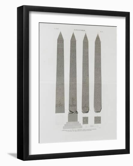 Description de l'Egypte, vol.V, planche 33: Alexandrie, Obélisques-null-Framed Giclee Print