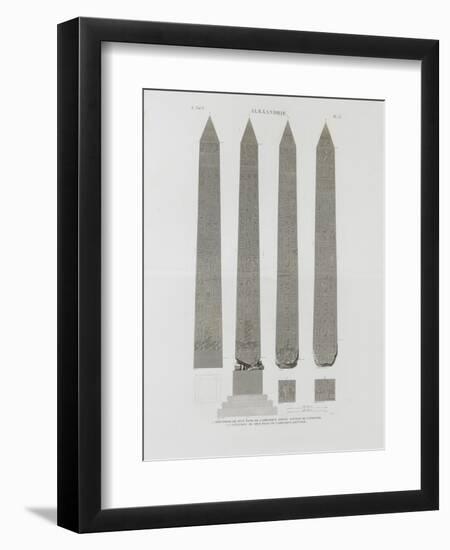 Description de l'Egypte, vol.V, planche 33: Alexandrie, Obélisques-null-Framed Giclee Print