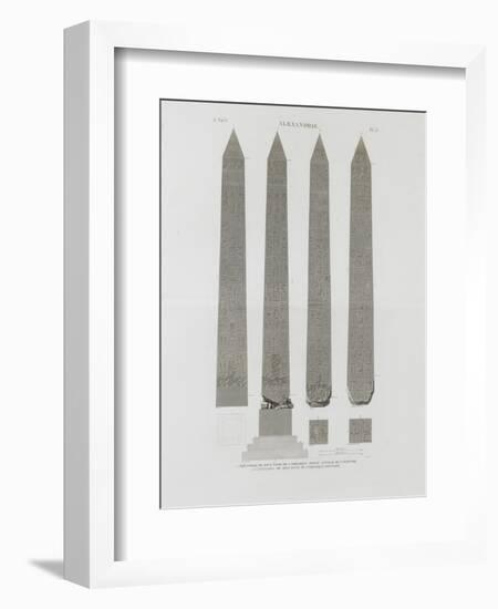 Description de l'Egypte, vol.V, planche 33: Alexandrie, Obélisques-null-Framed Giclee Print