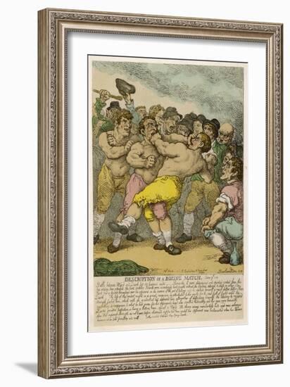 Description of a Boxing Match Between Ward and Quirk-Thomas Rowlandson-Framed Art Print