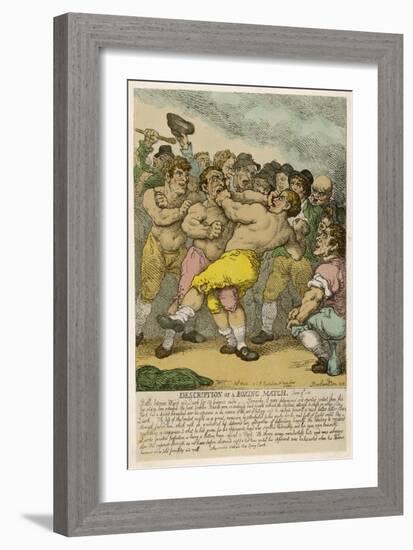 Description of a Boxing Match Between Ward and Quirk-Thomas Rowlandson-Framed Art Print