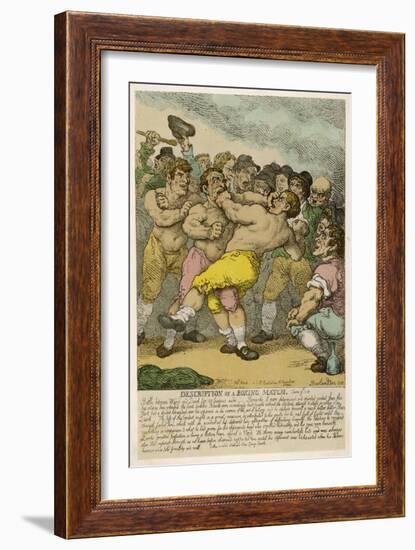 Description of a Boxing Match Between Ward and Quirk-Thomas Rowlandson-Framed Art Print