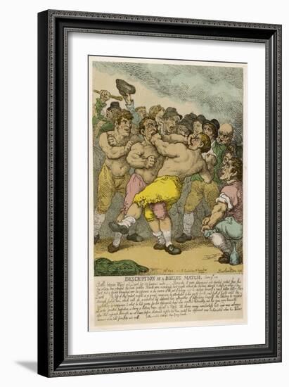 Description of a Boxing Match Between Ward and Quirk-Thomas Rowlandson-Framed Art Print