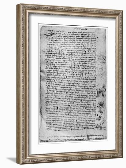 Description of the Great Flood, Late 15th Century or Early 16th Century-Leonardo da Vinci-Framed Giclee Print