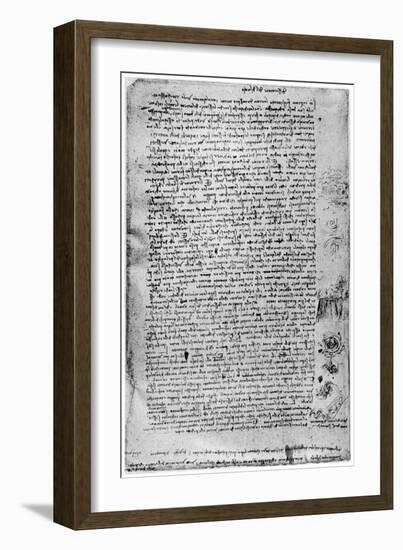 Description of the Great Flood, Late 15th Century or Early 16th Century-Leonardo da Vinci-Framed Giclee Print