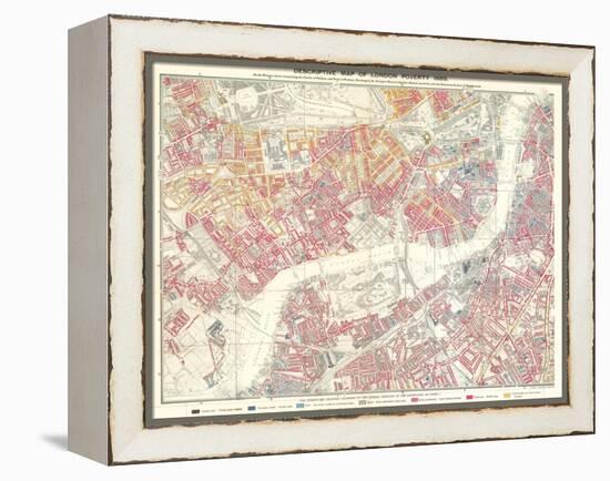 Descriptive Map of London Poverty, 1889-null-Framed Premier Image Canvas