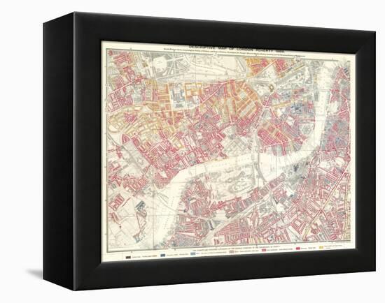 Descriptive Map of London Poverty, 1889-null-Framed Premier Image Canvas