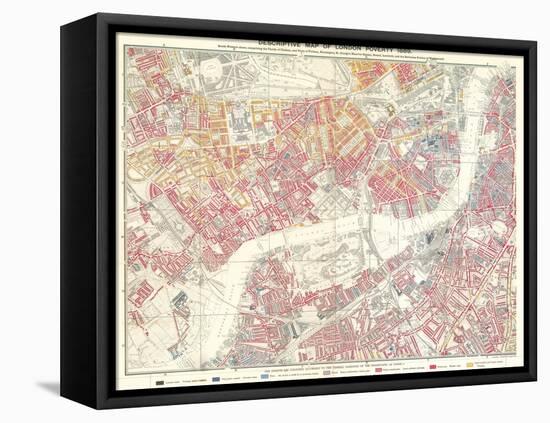 Descriptive Map of London Poverty, 1889-null-Framed Premier Image Canvas