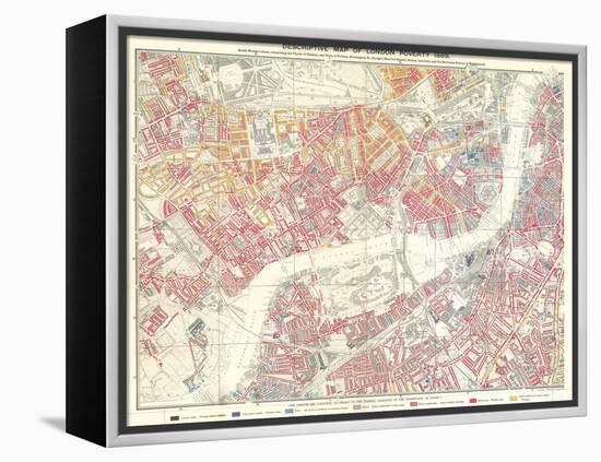 Descriptive Map of London Poverty, 1889-null-Framed Premier Image Canvas