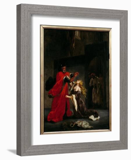 Desdemone Cursed by Her Father (Brabantio). Illustration of William Shakespeare's Play “Othello or-Ferdinand Victor Eugene Delacroix-Framed Giclee Print