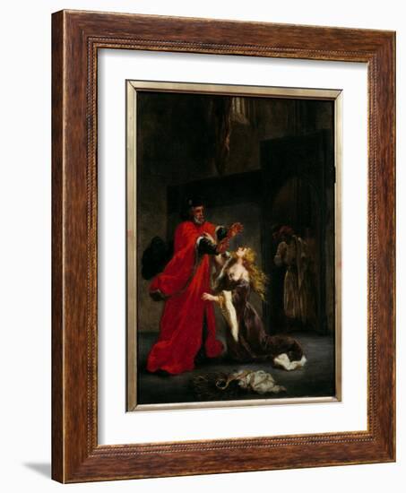 Desdemone Cursed by Her Father (Brabantio). Illustration of William Shakespeare's Play “Othello or-Ferdinand Victor Eugene Delacroix-Framed Giclee Print