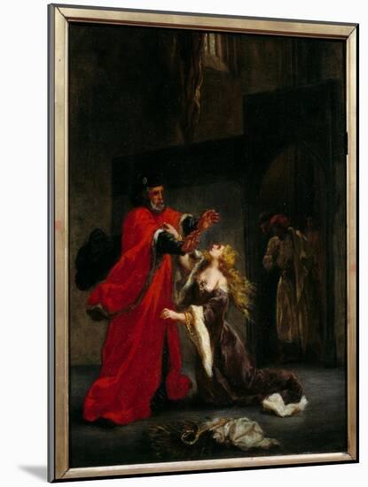 Desdemone Cursed by Her Father (Brabantio). Illustration of William Shakespeare's Play “Othello or-Ferdinand Victor Eugene Delacroix-Mounted Giclee Print