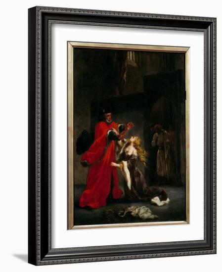 Desdemone Cursed by Her Father (Brabantio). Illustration of William Shakespeare's Play “Othello or-Ferdinand Victor Eugene Delacroix-Framed Giclee Print