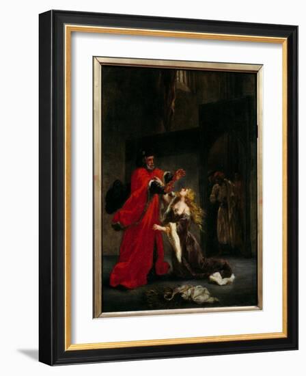 Desdemone Cursed by Her Father (Brabantio). Illustration of William Shakespeare's Play “Othello or-Ferdinand Victor Eugene Delacroix-Framed Giclee Print