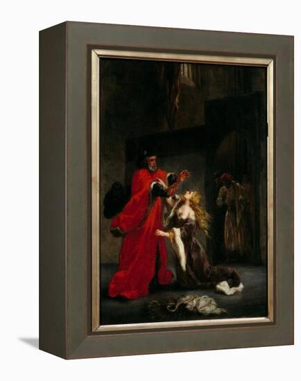 Desdemone Cursed by Her Father (Brabantio). Illustration of William Shakespeare's Play “Othello or-Ferdinand Victor Eugene Delacroix-Framed Premier Image Canvas