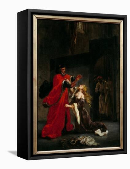 Desdemone Cursed by Her Father (Brabantio). Illustration of William Shakespeare's Play “Othello or-Ferdinand Victor Eugene Delacroix-Framed Premier Image Canvas