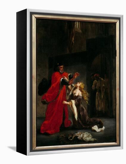 Desdemone Cursed by Her Father (Brabantio). Illustration of William Shakespeare's Play “Othello or-Ferdinand Victor Eugene Delacroix-Framed Premier Image Canvas