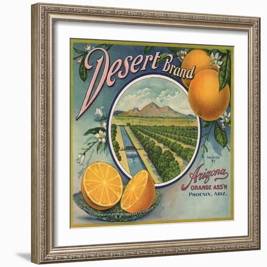 Desert Brand - Phoenix, Arizona - Citrus Crate Label-Lantern Press-Framed Art Print