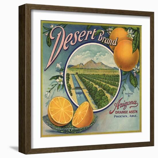 Desert Brand - Phoenix, Arizona - Citrus Crate Label-Lantern Press-Framed Art Print