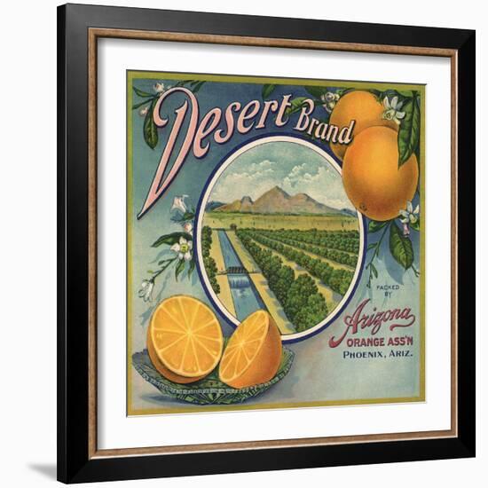 Desert Brand - Phoenix, Arizona - Citrus Crate Label-Lantern Press-Framed Art Print