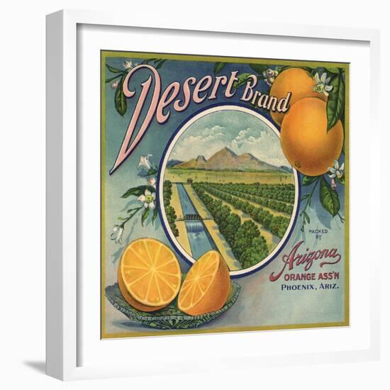 Desert Brand - Phoenix, Arizona - Citrus Crate Label-Lantern Press-Framed Art Print