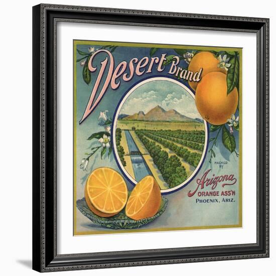 Desert Brand - Phoenix, Arizona - Citrus Crate Label-Lantern Press-Framed Art Print