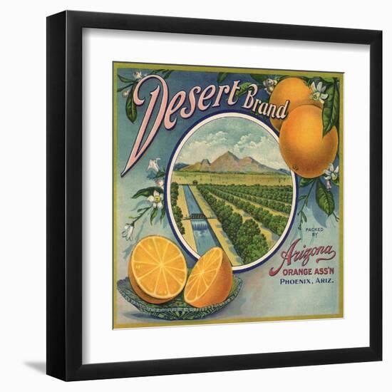 Desert Brand - Phoenix, Arizona - Citrus Crate Label-Lantern Press-Framed Art Print