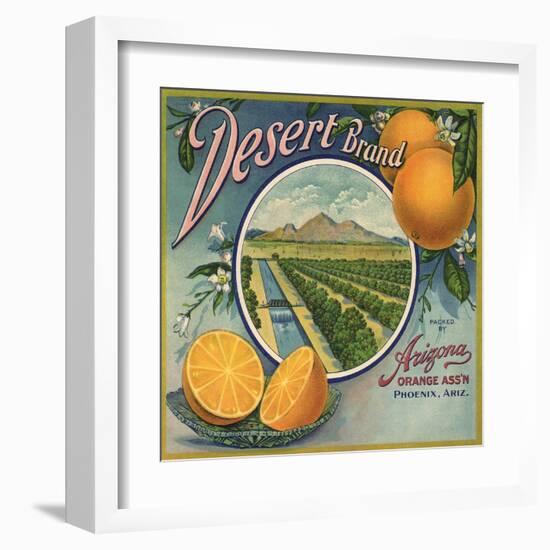 Desert Brand - Phoenix, Arizona - Citrus Crate Label-Lantern Press-Framed Art Print