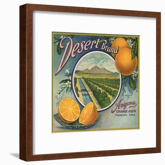 Desert Brand - Phoenix, Arizona - Citrus Crate Label-Lantern Press-Framed Art Print