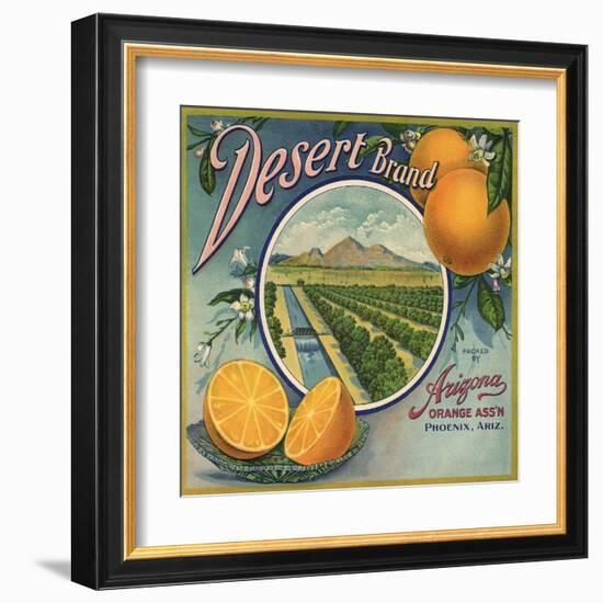 Desert Brand - Phoenix, Arizona - Citrus Crate Label-Lantern Press-Framed Art Print