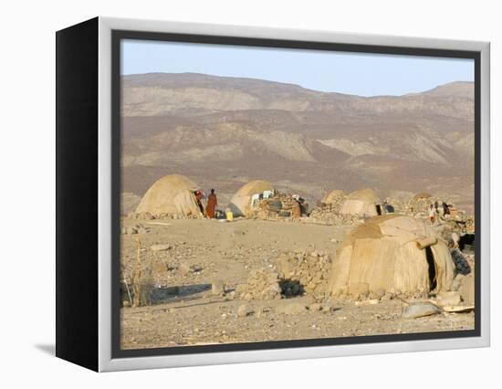 Desert Camp of Afar Nomads, Afar Triangle, Djibouti, Africa-Tony Waltham-Framed Premier Image Canvas