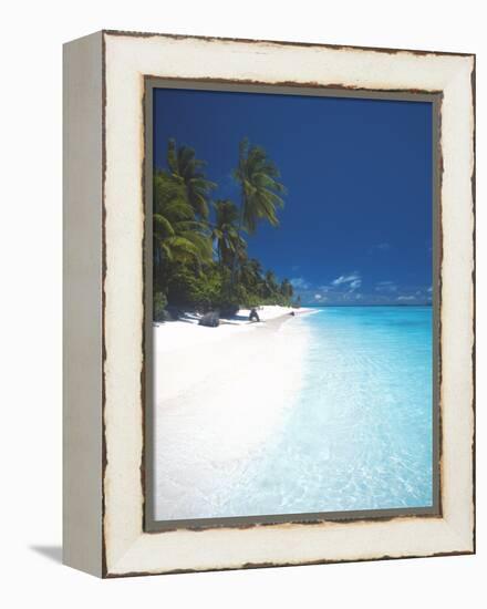 Desert Island, Baa Atoll, the Maldives, Indian Ocean, Asia-Sakis Papadopoulos-Framed Premier Image Canvas