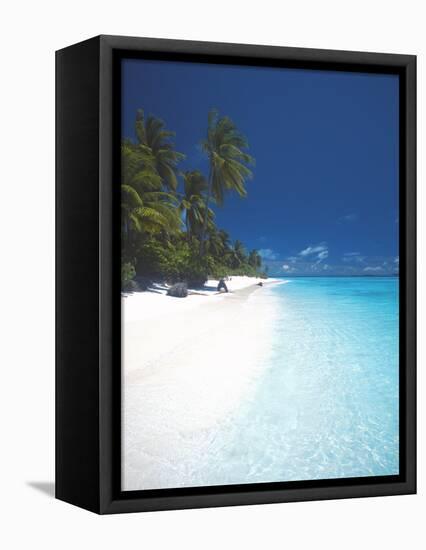 Desert Island, Baa Atoll, the Maldives, Indian Ocean, Asia-Sakis Papadopoulos-Framed Premier Image Canvas