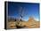 Desert Landscape with Rock Formations and Cliffs in the Background, Monument Valley, Arizona, USA-null-Framed Premier Image Canvas