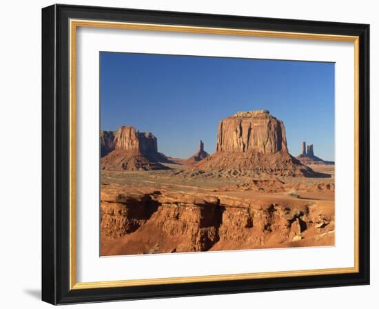 Desert Landscape with Rock Formations in Monument Valley, Arizona, USA-null-Framed Photographic Print