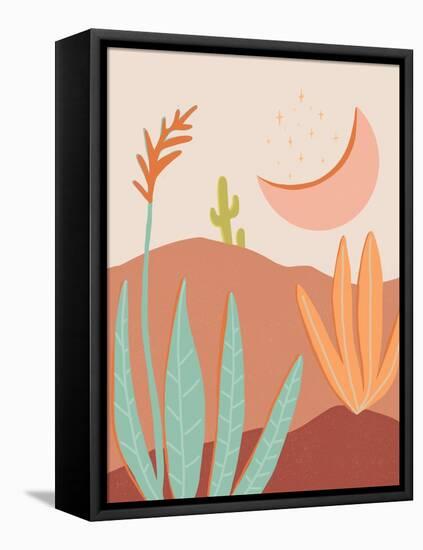 Desert Moon Boho Landscape-null-Framed Stretched Canvas