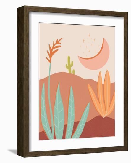 Desert Moon Boho Landscape-null-Framed Art Print