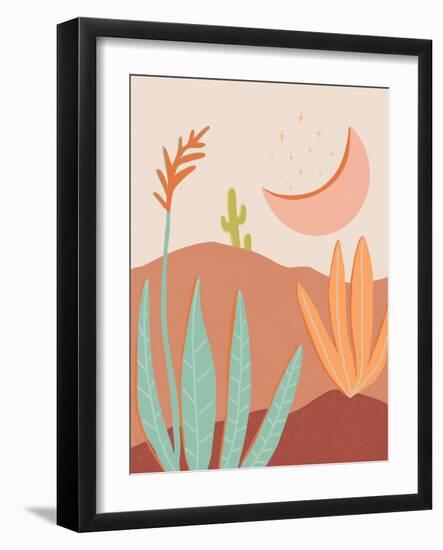 Desert Moon Boho Landscape-null-Framed Art Print