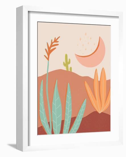 Desert Moon Boho Landscape-null-Framed Art Print