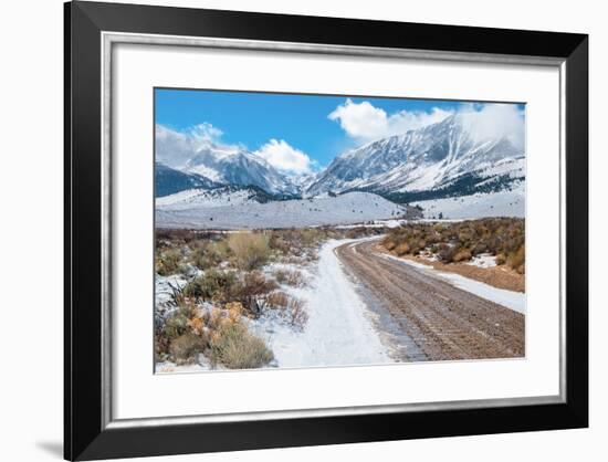 Desert Mountain Road in Winter-wakr10-Framed Photographic Print