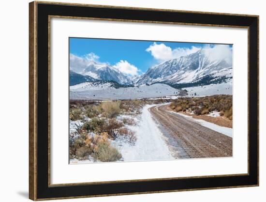 Desert Mountain Road in Winter-wakr10-Framed Photographic Print