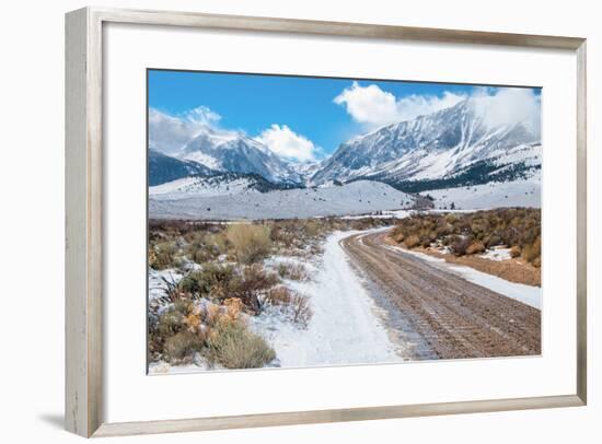 Desert Mountain Road in Winter-wakr10-Framed Photographic Print