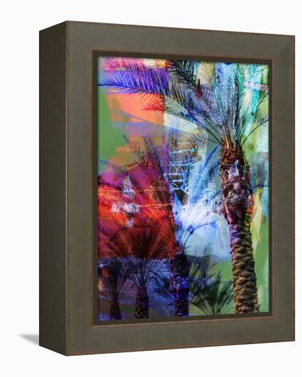 Desert Palm Abstract-Sisa Jasper-Framed Stretched Canvas