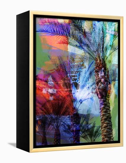 Desert Palm Abstract-Sisa Jasper-Framed Stretched Canvas