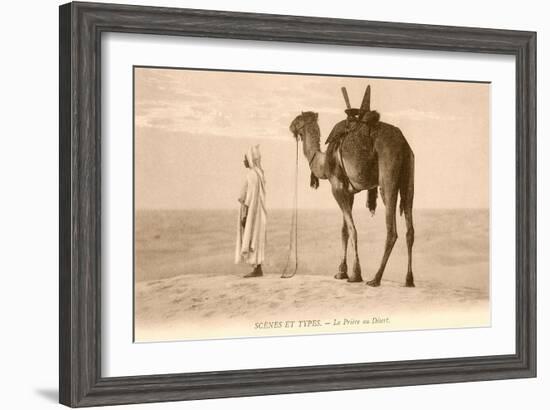 Desert Prayer, Bedouin and Camel-null-Framed Art Print