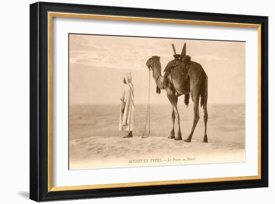 Desert Prayer, Bedouin and Camel-null-Framed Premium Giclee Print